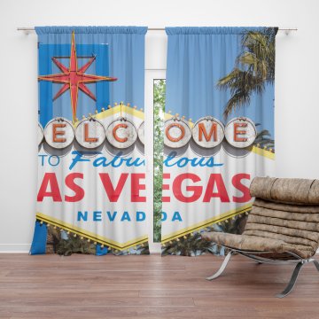 Závěs Welcome to Las Vegas: 2ks 150x250cm