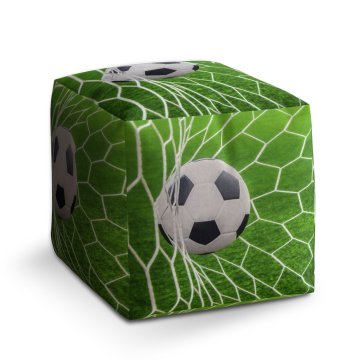 Taburet Fotbalový míč v bráně: 40x40x40 cm