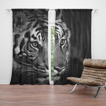 Závěs Černobílý tygr: 2ks 150x250cm