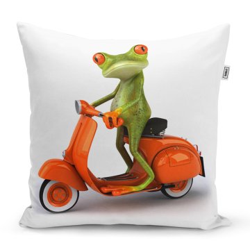 Polštář Žaba na motorke