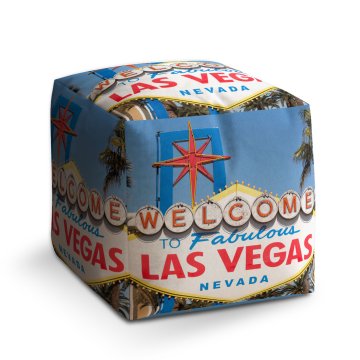 Taburet Welcome to Las Vegas: 40x40x40 cm