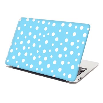 Samolepka na notebook Bílé puntíky na modré