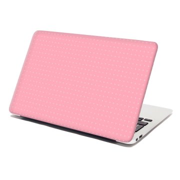 Samolepka na notebook Bílé čárky na růžové