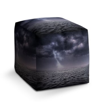 Taburet Bouře nad mořem: 40x40x40 cm