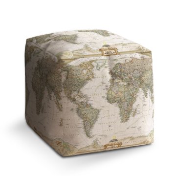 Taburet Mapa světa: 40x40x40 cm