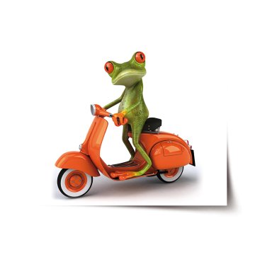 Plakát Žaba na motorke