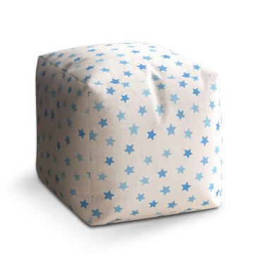 Taburet Modré hvězdy na bílé: 40x40x40 cm