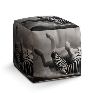Taburet Válející se zebra: 40x40x40 cm