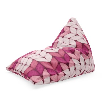 Sedací vak Tříbarevné růžové pletení:…