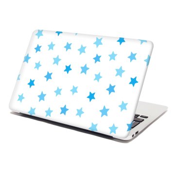Samolepka na notebook Modré hvězdy na bílé