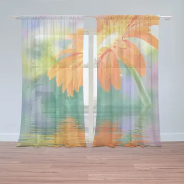Záclony Oranžová gerbera: 2ks 150x250cm