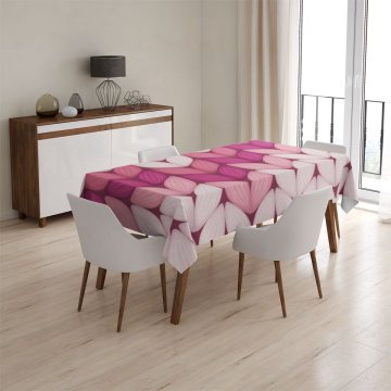 Ubrus Tříbarevné růžové pletení