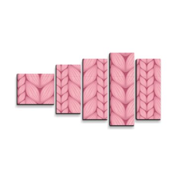 Obraz - 5-dílný Růžové pletení