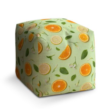 Taburet Citrus a květ: 40x40x40 cm