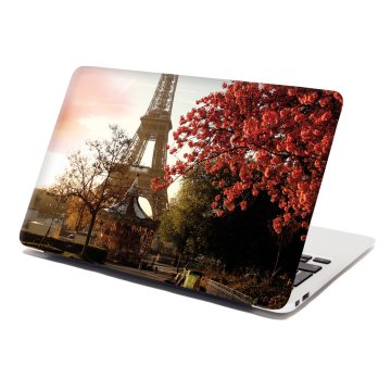 Samolepka na notebook Eiffelová veža a červený…