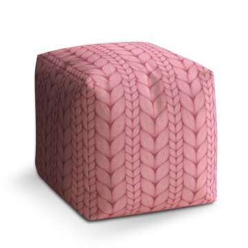 Taburet Růžové pletení: 40x40x40 cm