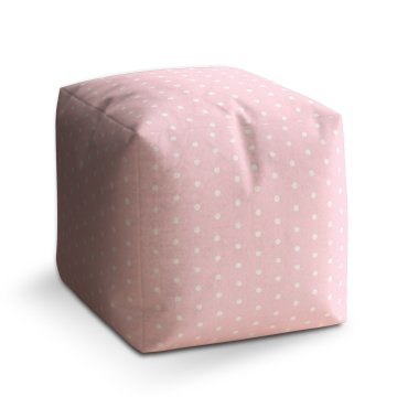 Taburet Bílé puntíky na růžové: 40x40x40 cm