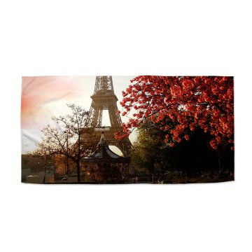 Ručník Eiffelová veža a červený strom