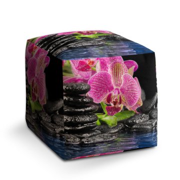 Taburet Orchidej na kamenech: 40x40x40 cm