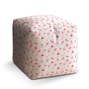 Taburet Růžové dudlíky: 40x40x40 cm