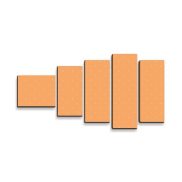 Obraz - 5-dílný Bílé čárky na oranžové