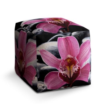 Taburet Růžová orchidea: 40x40x40 cm