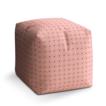 Taburet Srdíčka na růžové: 40x40x40 cm