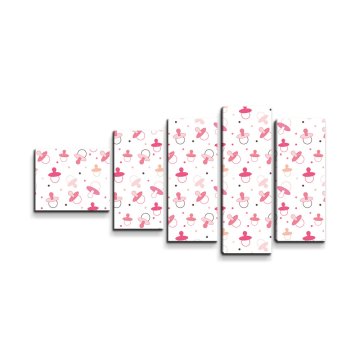 Obraz - 5-dílný Růžové dudlíky