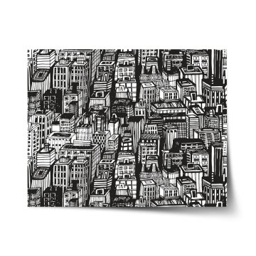 Plakát Kreslené mrakodrapy