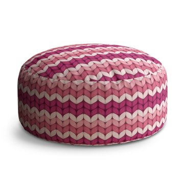 Taburet Střídajíci růžové pletení: 40x50 cm