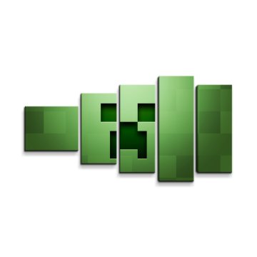 Obraz - 5-dílný Green Blocks