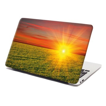 Samolepka na notebook Západ slnka nad lúkou