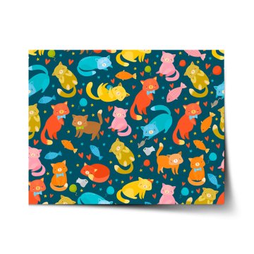 Plakát Kočky s rybkami