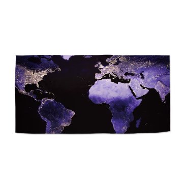 Ručník Svetelná mapa sveta