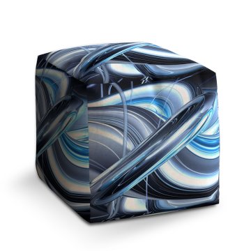 Taburet Modrá abstrakce: 40x40x40 cm