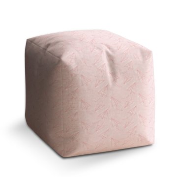 Taburet Růžové papírové vlaštovky: 40x40x40 cm