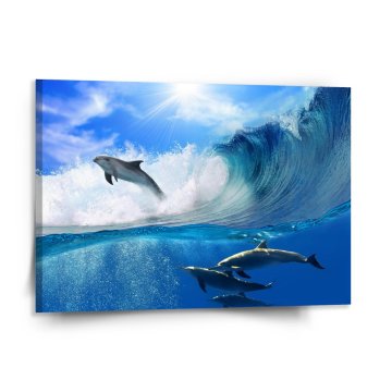 Obraz Delfíny vo vlnách