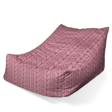 Sedací vak Lounge Růžové pletení
