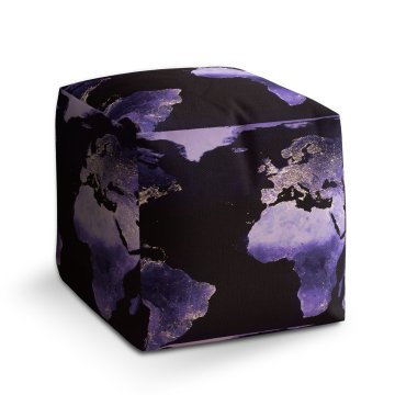Taburet Světelná mapa světa: 40x40x40 cm