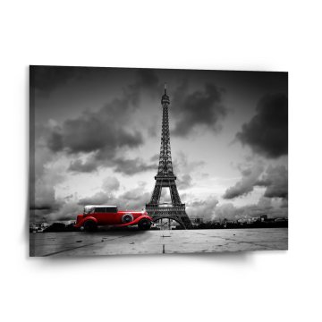 Obraz Eiffelová veža a červené auto