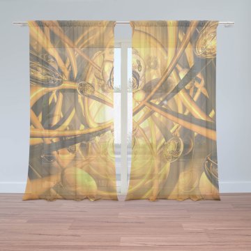 Záclony Žlutá abstrakce: 2ks 150x250cm