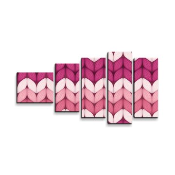 Obraz - 5-dílný Střídajíci růžové pletení