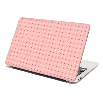 Samolepka na notebook Srdíčka na růžové