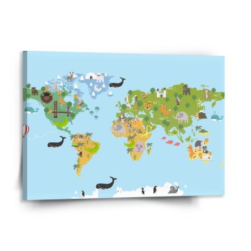 Obraz Zvieracia mapa sveta
